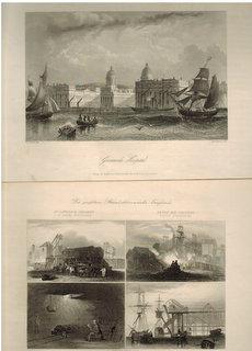 4 Original-Stahlstichansichten aus England von A. H. Payne. Vorhanden: St. Paul`s Cathedral, Gree...