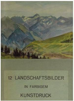 12 Landschaftsbilder in farbigem Kunstdruck.