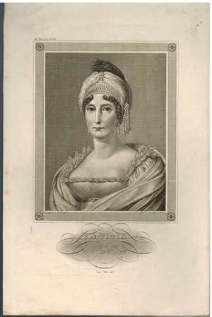 Laetitia. Mutter der Napoleoniden. Stahlstich-Porträt aus Meyers Conversations-Lexikon, Nr. 148. ...