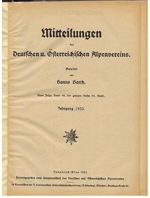 Imagen del vendedor de Mitteilungen des Deutschen und sterreichischen Alpenvereins. a la venta por Antiquariat Appel - Wessling