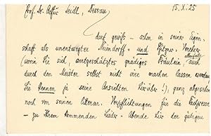 Autograph von Prof. Dr. Arthur Seidl, Dessau (1863 München - 1928 Dessau, Schriftsteller und Dram...
