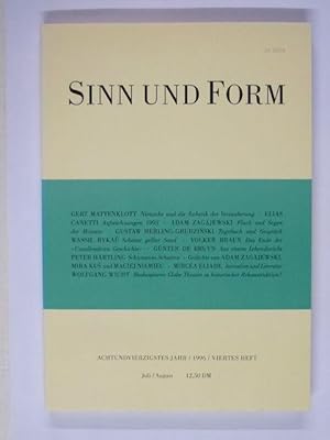 Bild des Verkufers fr Sinn und Form. Beitrge zur Literatur. Jahrgang 48 (1996) Heft 4 (einzeln) zum Verkauf von Antiquariat Bernhard