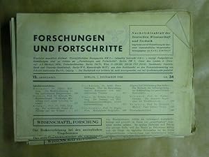 Forschungen und Fortschritte. Nachrichtenblatt der deutschen Wissenschaft und Technik. Begründet ...