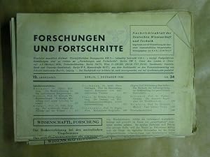 Immagine del venditore per Forschungen und Fortschritte. Nachrichtenblatt der deutschen Wissenschaft und Technik. Begrndet und mit Untersttzung der deutschen wissenschaftlichen Krperschaften venduto da Antiquariat Bernhard