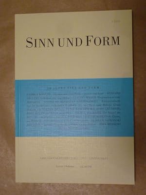 Bild des Verkufers fr Sinn und Form. Beitrge zur Literatur. Jahrgang 51 (1999), Heft 1 (einzeln) zum Verkauf von Antiquariat Bernhard