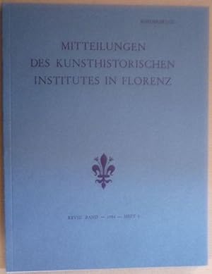 Imagen del vendedor de Mitteilungen des Kunsthistorischen Institutes in Florenz. XXVIII. Band, 1984 (aus Heft 1, hier der Sonderdruck des Beitrages von Ursula Schlegel) a la venta por Antiquariat Bernhard