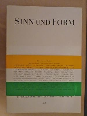 Bild des Verkufers fr Sinn und Form. Beitrge zur Literatur. Jahrgang 21 (1969), Heft 4 (einzeln) zum Verkauf von Antiquariat Bernhard