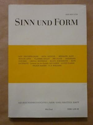 Bild des Verkufers fr Sinn und Form. Beitrge zur Literatur. Jahrgang 36 (1984), Heft 3 (einzeln) zum Verkauf von Antiquariat Bernhard