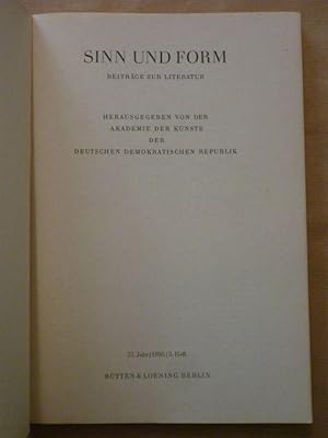 Bild des Verkufers fr Sinn und Form. Beitrge zur Literatur. Jahrgang 37 (1985), Heft 2 (einzeln) zum Verkauf von Antiquariat Bernhard