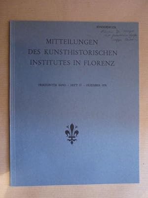 Imagen del vendedor de Mitteilungen des Kunsthistorischen Institutes in Florenz. XIV. Band, 1970 (aus Heft 4, hier der Sonderdruck des Beitrages von Wolfger H. Bulst) a la venta por Antiquariat Bernhard