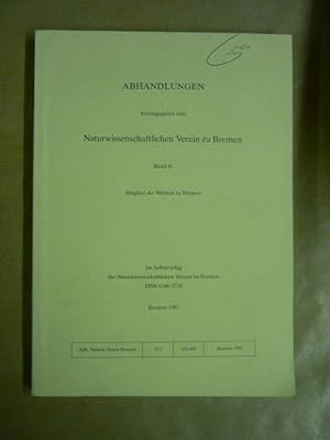 Bild des Verkufers fr Abhandlungen herausgegeben vom Naturwissenschaftlichen Verein zu Bremen (Band 41/3 1991) zum Verkauf von Antiquariat Bernhard