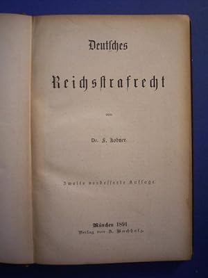 Deutsches Reichsstrafrecht.,