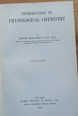 Imagen del vendedor de Introduction to physiological chemistry a la venta por Aberbroc