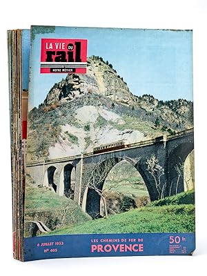 Seller image for La Vie du Rail - Notre Mtier, Anne 1953 , Second Semestre (complet - 23 numros, du n 405 du 6 juillet au n 427 du 27 dcembre ) : n 405, 406, 407, 408, 409, 410, 411, 412, 413, 414, 415, 416, 417, 418, 419, 420, 421 , 422, 423, 424, 425, 426, 427 for sale by Librairie du Cardinal