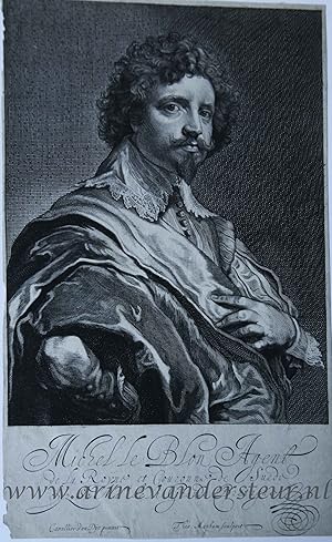 [Antique print, engraving] Michel le Blon Agent. (Portrait of Michel le Blon), published ca. 1630...