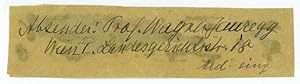 Seller image for Ausgeschnittener Namenszug. for sale by Antiquariat INLIBRIS Gilhofer Nfg. GmbH