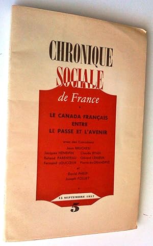 Bild des Verkufers fr Le Canada franais entre le pass et l'avenir zum Verkauf von Claudine Bouvier
