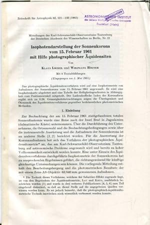 Isotopendarstellung der Sonnekorona vom 15. Februar 1961 mit Hilfe der Äquidensiten.