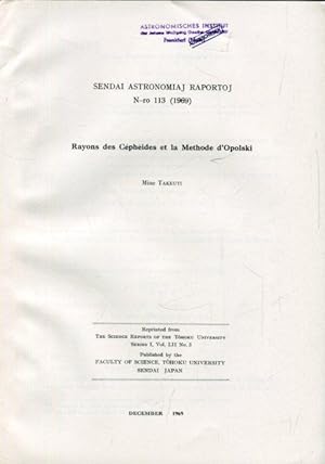 Immagine del venditore per Rayons des Cpheides et la Methode d` Opolski. venduto da Antiquariat am Flughafen