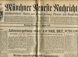 Münchner Neueste Nachrichten. Wirtschaftsblatt, Alpine und Sport-Zeitung, Theater- und Kunst-Chro...