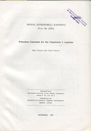 Imagen del vendedor de Pulsation Constant for the Population I Cepheids. a la venta por Antiquariat am Flughafen