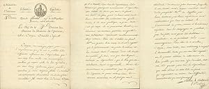 Imagen del vendedor de Brief mit Unterschrift als Chef der 4. Division des Innenministeriums an Charles CAFFARELLI (1766-1835), Bruder des Generals Louis Marie Maximilien de Caffarelli du Falga. a la venta por Antiquariat Bebuquin (Alexander Zimmeck)