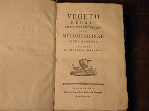 Bild des Verkufers fr Vegetii Renati Artis veterinariae sive mulomedicinae libre quatuor. zum Verkauf von Antiquariat Bebuquin (Alexander Zimmeck)