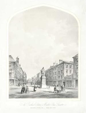 The Rutland Statue, Market Place, Leicester 1852, Modern Copy of Antique Print