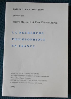 Bild des Verkufers fr la recherche philosophique en France zum Verkauf von Librivari