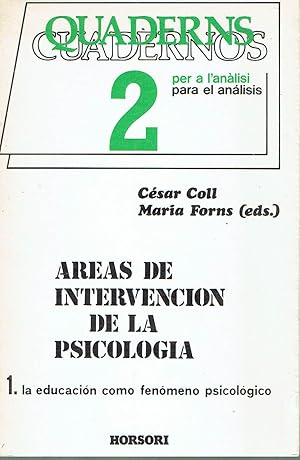 Áreas de intervención de la Psicología. La educación como fenómeno psicológico.