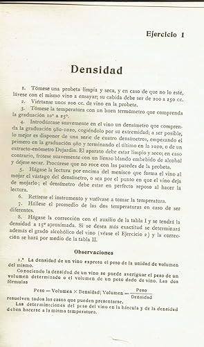 Ejercicios de química para enólogos.