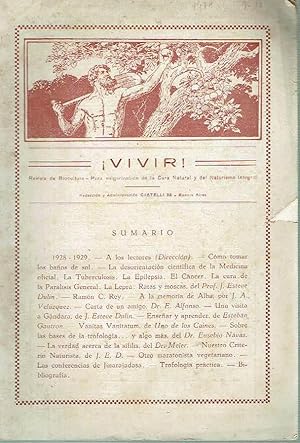 ¡Vivir!, nº 9 y 10. Revista de Biocultura, noviembre y diciembre de 1928.