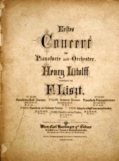 [R 455] Erstes Concert für Pianoforte und Orchester. Henry Litolff zugeeignet. Solopartie m. Begl...