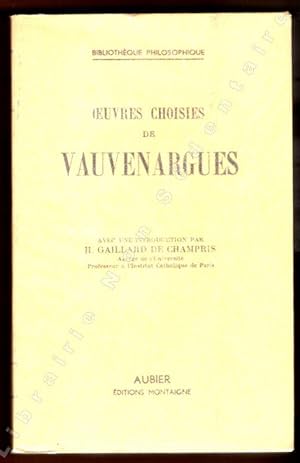 Seller image for Oeuvres Choisies de Vauvenargues. for sale by ARTLINK
