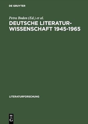 Bild des Verkufers fr Deutsche Literaturwissenschaft 19451965 : Fallstudien zu Institutionen, Diskursen, Personen zum Verkauf von AHA-BUCH GmbH