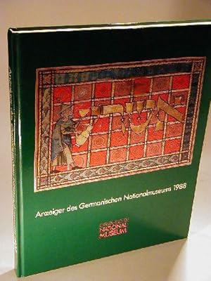Immagine del venditore per Anzeiger des Germanisches Nationalmuseums und Berichte aus dem Forschungsinstitut fr Realienkunde 1988. venduto da Adalbert Gregor Schmidt