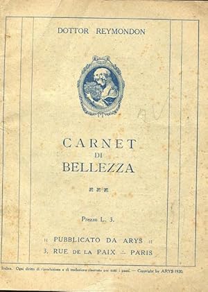 CARNET DI BELLEZZA, Paris, ARYS, 1920