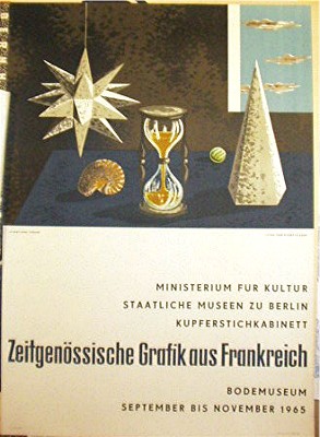 Zeitgenössische Grafik aus Frankreich. Ministerium für Kultur. Bodemuseum Berlin. Farbiges Bildpl...