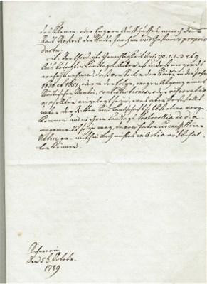 Eigenhändiger Brief an "Geheimrat und Präsidenten von Dewitz".
