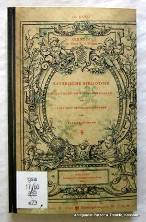 Seller image for Aventin. Bamberg, Buchner, 1890. Kl.-8vo. Mit Illustrationen von Peter Halm u. Toni Grubhofer. 2 Bl., 70 S. Bibl.-Kart. unter Verwendung des Or.-Umschlags. (Bayerische Bibliothek, 10). for sale by Jrgen Patzer