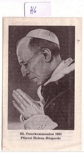 Seller image for Faltheft - Hl. Osterkommunion 1961 Pfarrei Holzen-Bsperde Papst Pius XII. for sale by GAENSAN Versandantiquariat