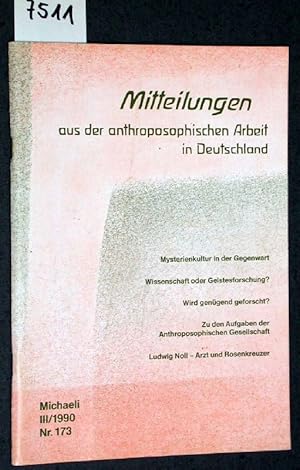 Mitteilungen aus der anthroposophischen Arbeit in Deutschland. Michaeli-Heft, III/Nr. 173.