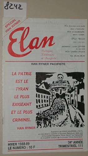 Image du vendeur pour Elan potique, littraire et pacifiste. No 111. Spcial Han Ryner. mis en vente par Versandantiquariat Kerstin Daras