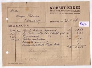 Imagen del vendedor de Rechnung Robert Kruse Maler Anstreicher Geschft Plettenberg 1948 a la venta por GAENSAN Versandantiquariat