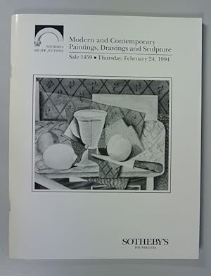 Seller image for Modern and Contemporary Paintings, Drawings and Sculpture. Thursday, February 24, 1994. Sale 1459. Sotheby's Arcade Auctions (Catalogue). (Includes Works by Andy Warhol and Mark Tobey e.g.) for sale by Antiquariat Bookfarm