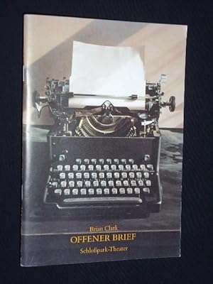 Bild des Verkufers fr Programmheft 78 Schlopark-Theater Berlin 1988/89. OFFENER BRIEF von Brian Clark. Insz.: Holger Berg, Bhnenbild: Manfred Gruber, Kostme: Ulla Gothe. Mit Lieselotte Rau und Erich Schellow (Stckabdruck) zum Verkauf von Fast alles Theater! Antiquariat fr die darstellenden Knste