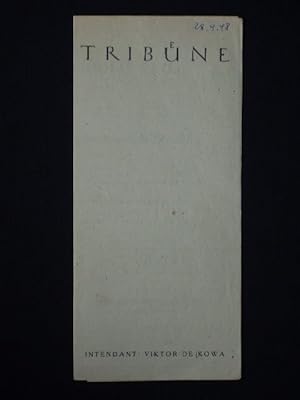 Programmzettel Tribüne 1948. Uraufführung DAS ZEICHEN DES JONA von