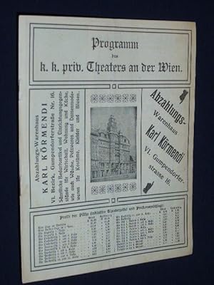 Image du vendeur pour Programmheft Letztes Gastspiel Eleonora Duse LA DONNA DEL MARE Commedia in 5 atti di Enrico Ibsen. Programm des k. k. priv. Theaters an der Wien. Montag den 1. Februar 1909. Mit Eleonora Duse, D. Capelli, V. Verani, A. Granozio, A. Lavaggi, V. Cappellaro, A. Robert mis en vente par Fast alles Theater! Antiquariat fr die darstellenden Knste