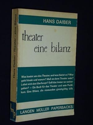 Bild des Verkufers fr theater, eine bilanz. zum Verkauf von Fast alles Theater! Antiquariat fr die darstellenden Knste