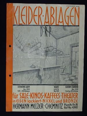 Reklame Kleiderablagen für Säle, Kinos, Kaffees, Theater - in Eisen lackiert, Nickel und Bronze. ...